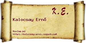 Kalocsay Ernő névjegykártya