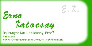 erno kalocsay business card